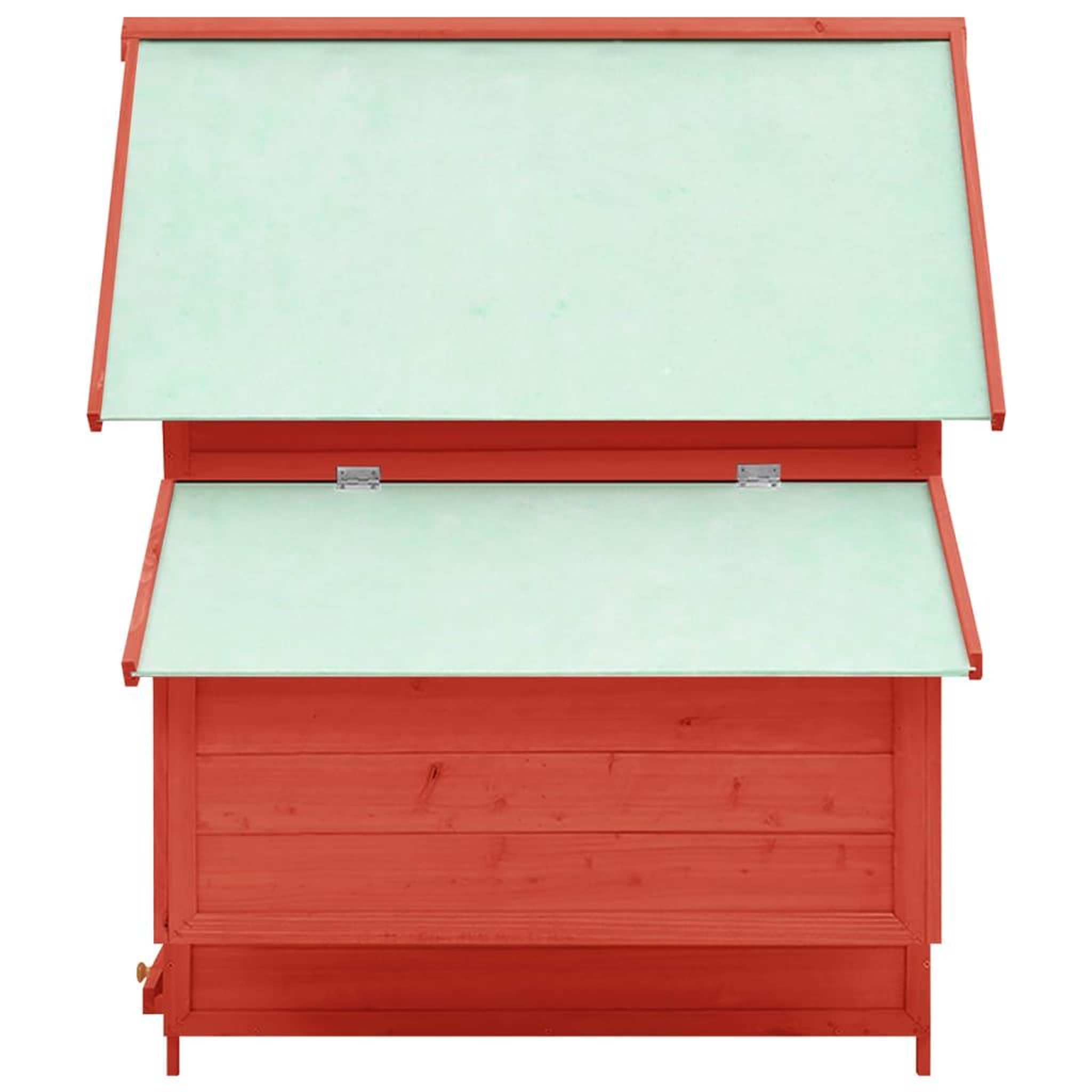 Voir la diapositive 4 : VIDAXL Poulailler Rouge et blanc 152x96x110 cm Bois de sapin massif