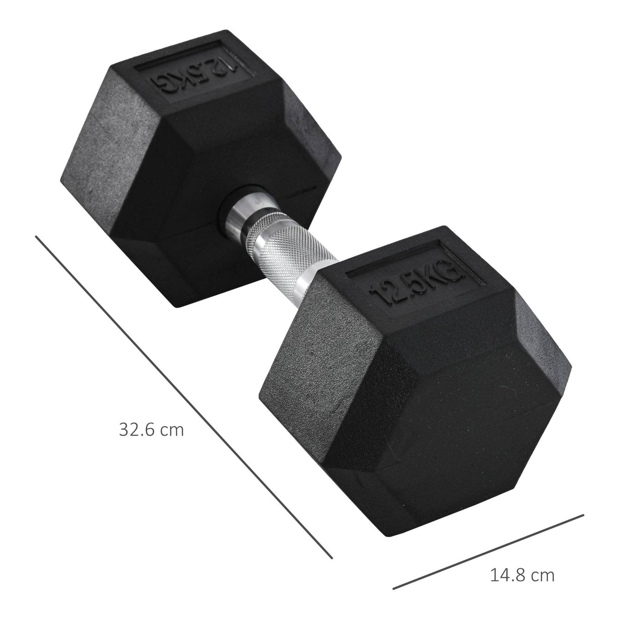 Voir la diapositive 3 : HOMCOM Haltère hexagonal 12,5 kg - hexagon dumbbell musculation fitness - fonte caoutchouté