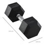 Voir la diapositive 3 : HOMCOM Haltère hexagonal 12,5 Kg - hexagon dumbbell musculation fitness - fonte caoutchouté