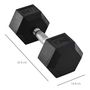Voir la diapositive 3 : HOMCOM Haltère hexagonal 12,5 Kg - hexagon dumbbell musculation fitness - fonte caoutchouté
