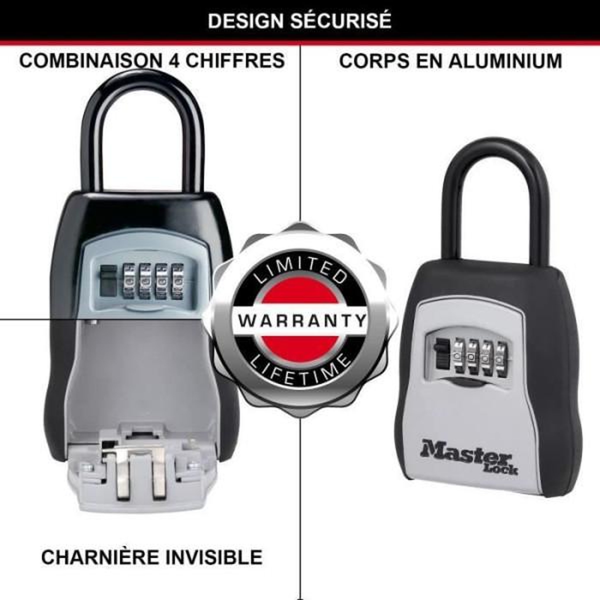 Voir la diapositive 4 : Master lock Boite a clés sécurisée - master lock - 5400eurd - format m - avec anse - select access partagez vos clés en toute sécurité