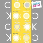 Paris Prix Lot de 20 Serviettes en Papier  Cook  38x38cm Gris & Jaune