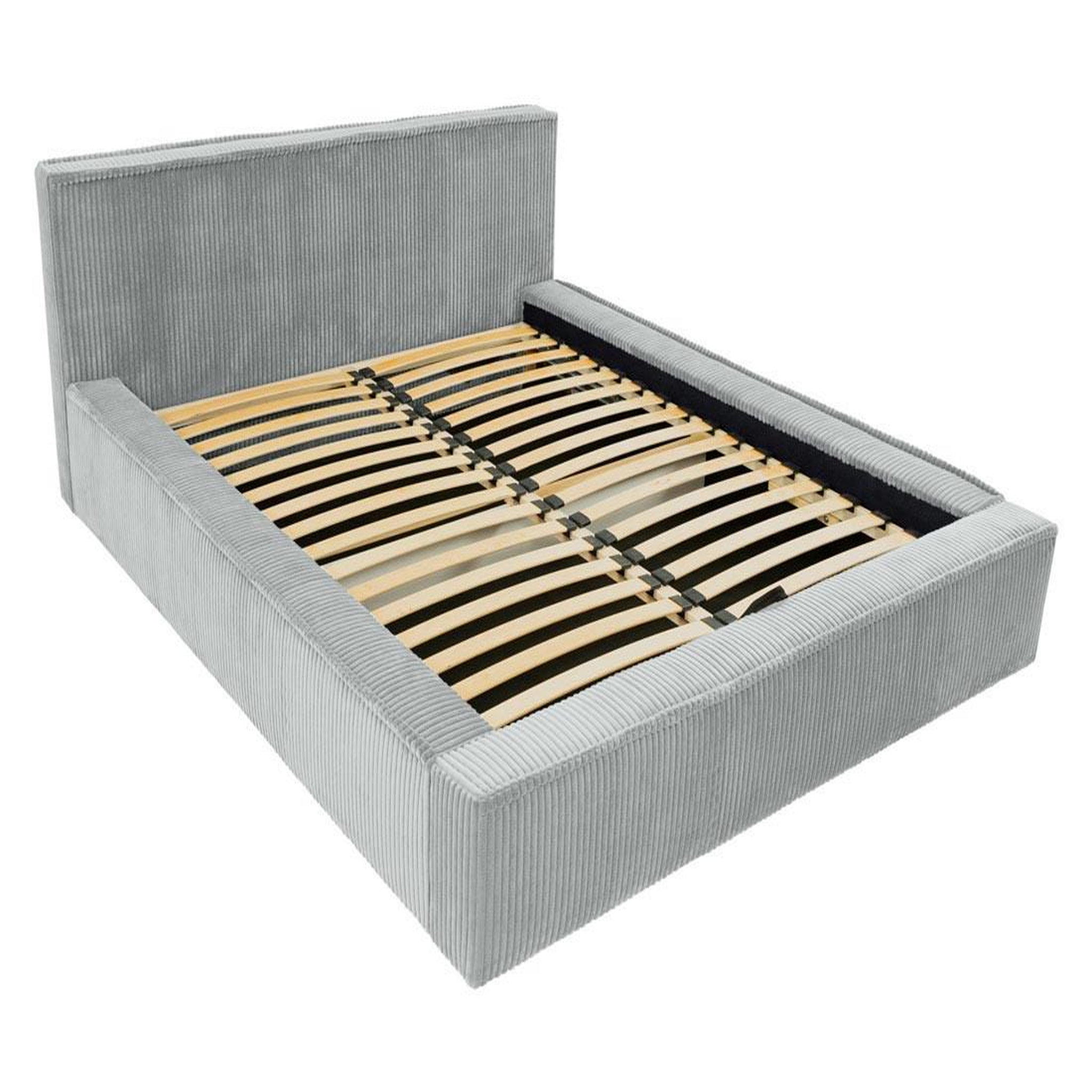 Voir la diapositive 3 : BEST MOBILIER Swan - lit coffre - 180x200 cm - sommier inclus - en velours côtelé grosses côtes