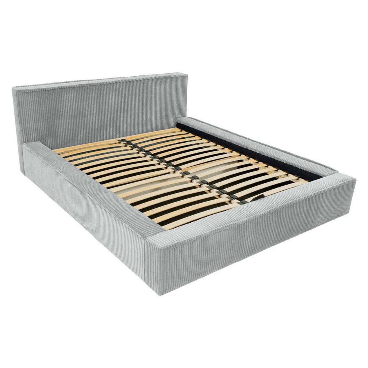 BEST MOBILIER Swan - lit coffre - 180x200 cm - sommier inclus - en velours côtelé grosses côtes