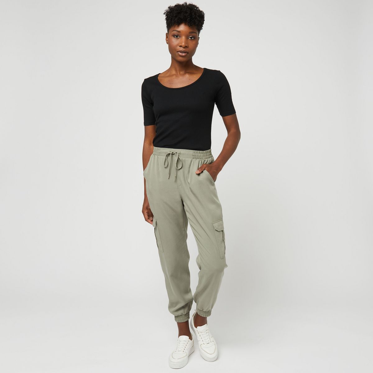 INEXTENSO Pantalon kaki uni femme