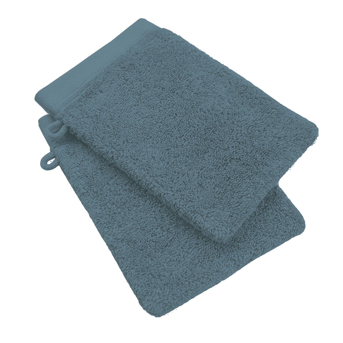 Lot de 2 gants de toilette uni en coton 600 g/m²