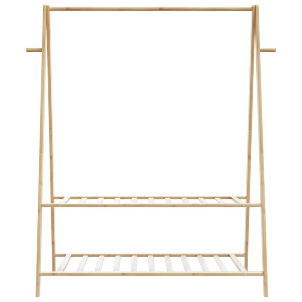 VIDAXL Porte vêtement avec étagères 132x45,5x150,5 cm bambou