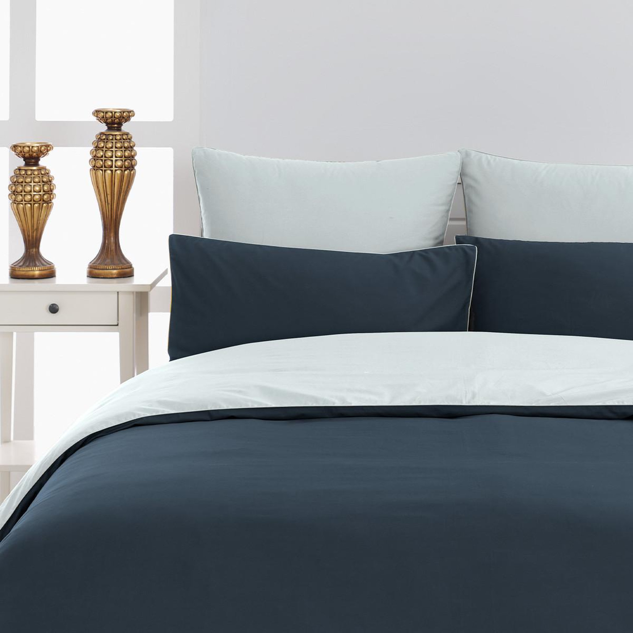 Voir la diapositive 1 : Sensei Maison Housse de couette bicolore en percale coton DOZMARY