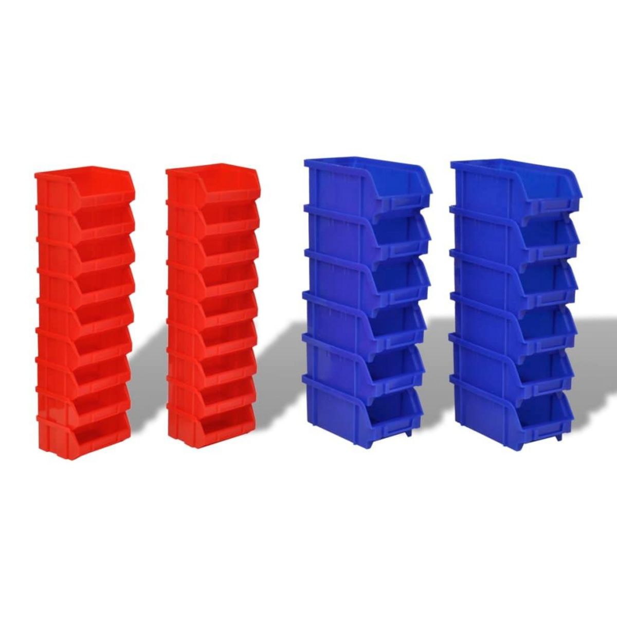 VIDAXL Jeu de paniers muraux de stockage Plastique 30pcs Bleu et rouge