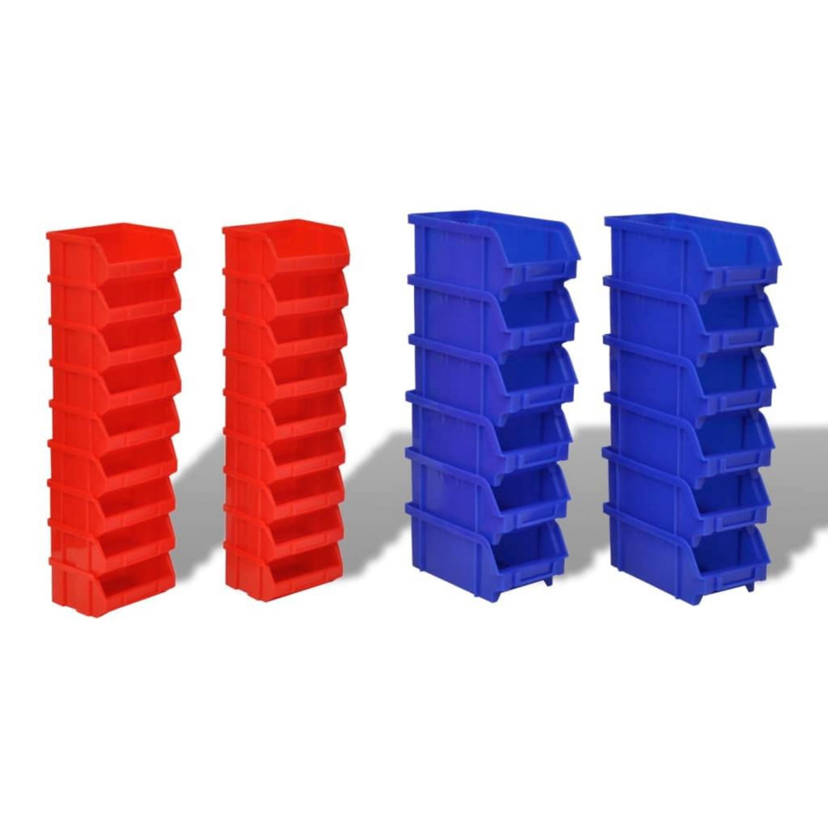 VIDAXL Jeu de paniers muraux de stockage Plastique 30pcs Bleu et rouge