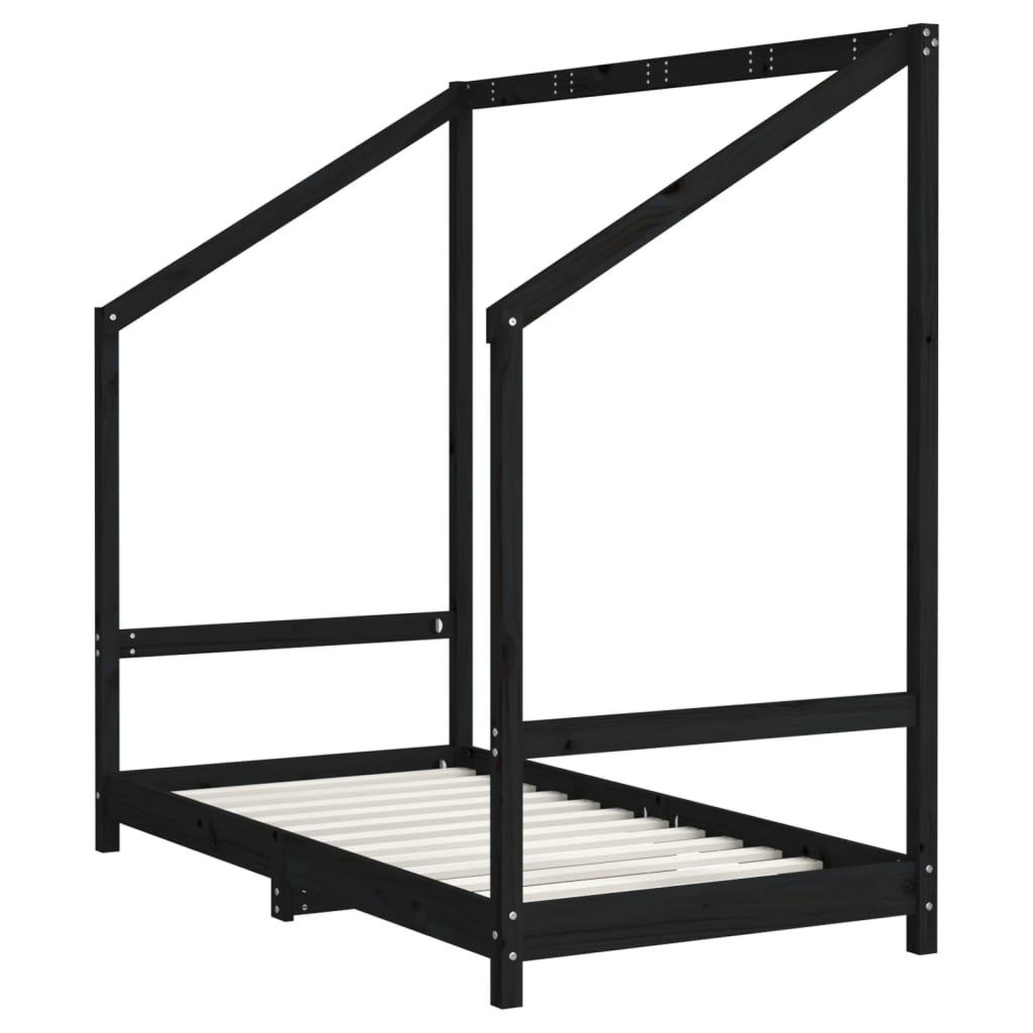 Voir la diapositive 3 : VIDAXL Cadre de lit pour enfant noir 80x160 cm bois de pin massif