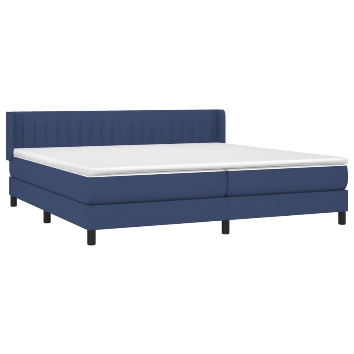 VIDAXL Sommier a lattes de lit avec matelas Bleu 200x200 cm Tissu