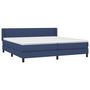 Voir la diapositive 3 : VIDAXL Sommier a lattes de lit avec matelas Bleu 200x200 cm Tissu