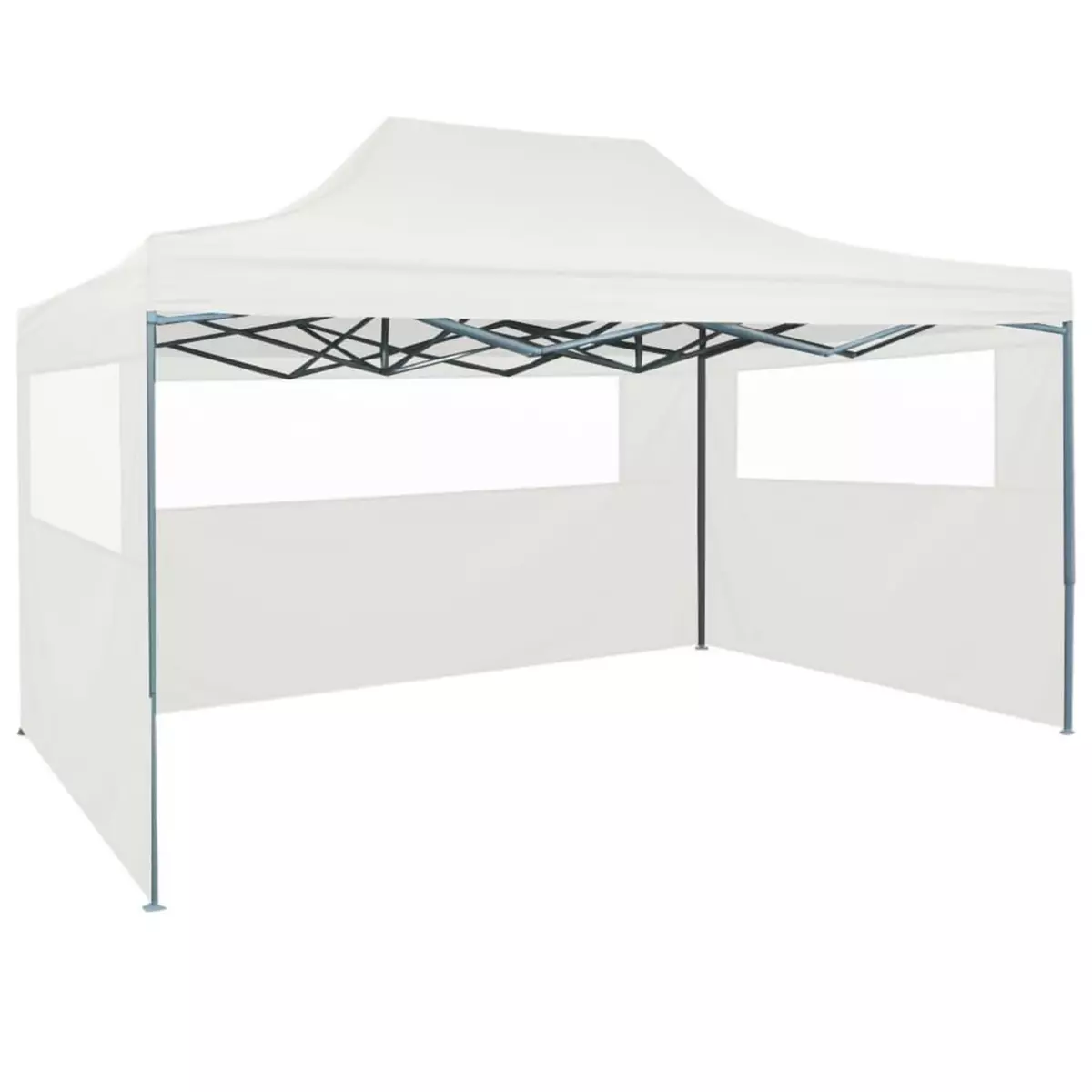 VIDAXL Tente pliable de reception avec 3 parois 3 x 4,5 m Blanc