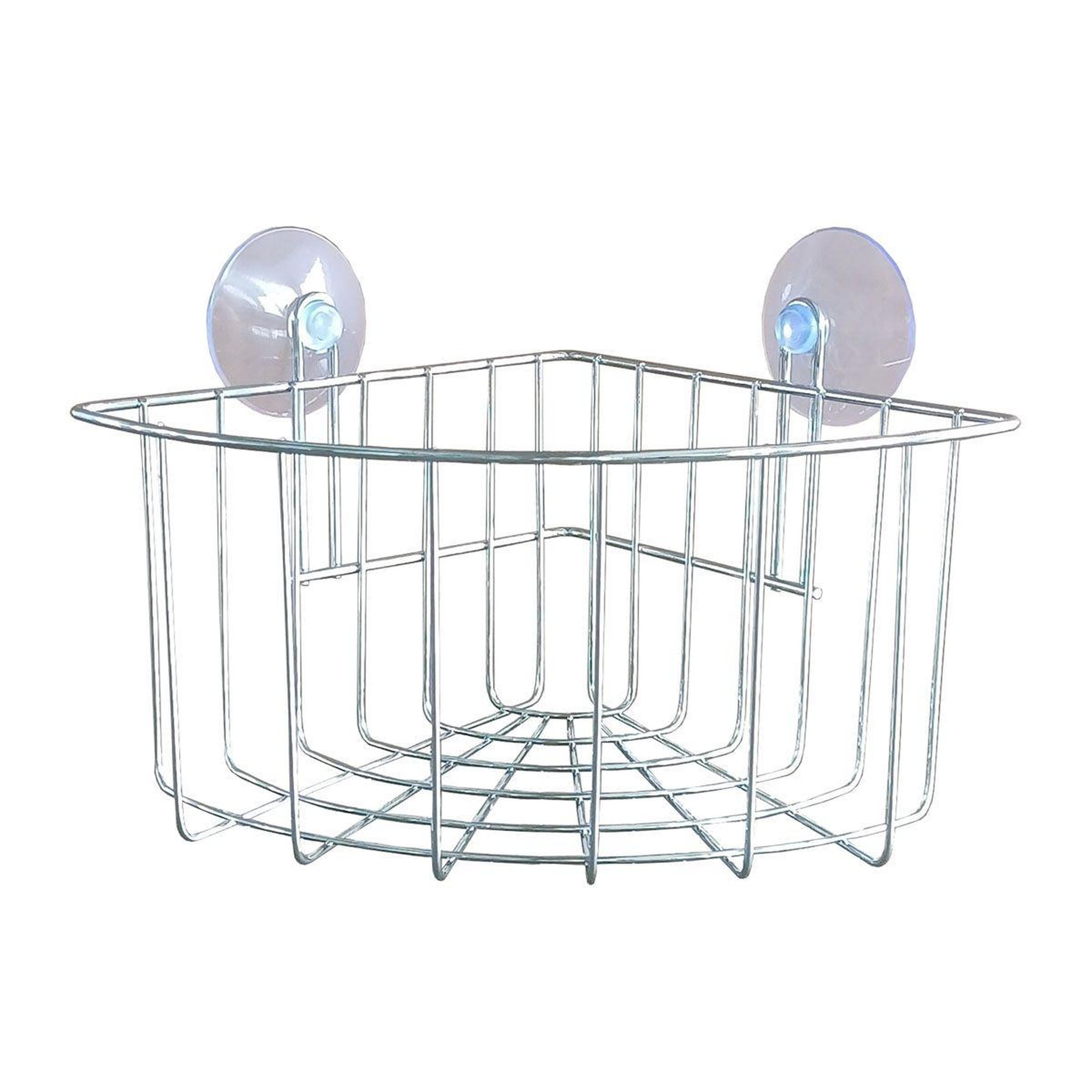 Douceur d'Intérieur Panier de douche angle ventouse  filaire basic  19cm chrome