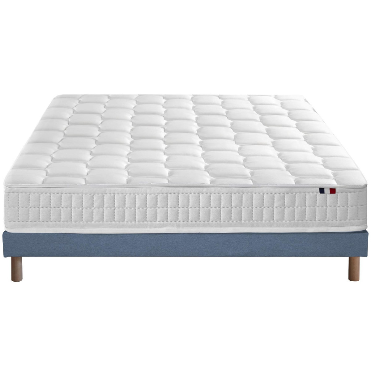 IDLITERIE Ensemble literie : matelas à ressorts ODYSSEE et mémoire de forme avec sommier - Qualité française