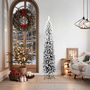 Voir la diapositive 2 : VIDAXL Sapin de Noël artificiel mince flocon de neige vert 180 cm PVC
