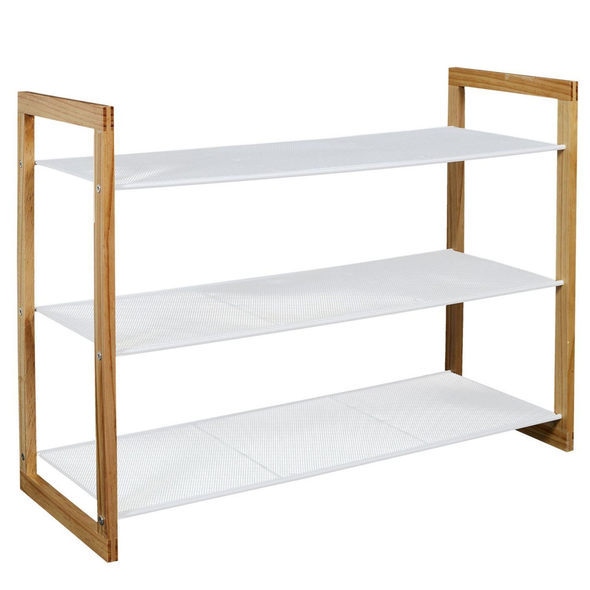 TOILINUX Meuble à chaussures 3 étagères City - Bois et blanc