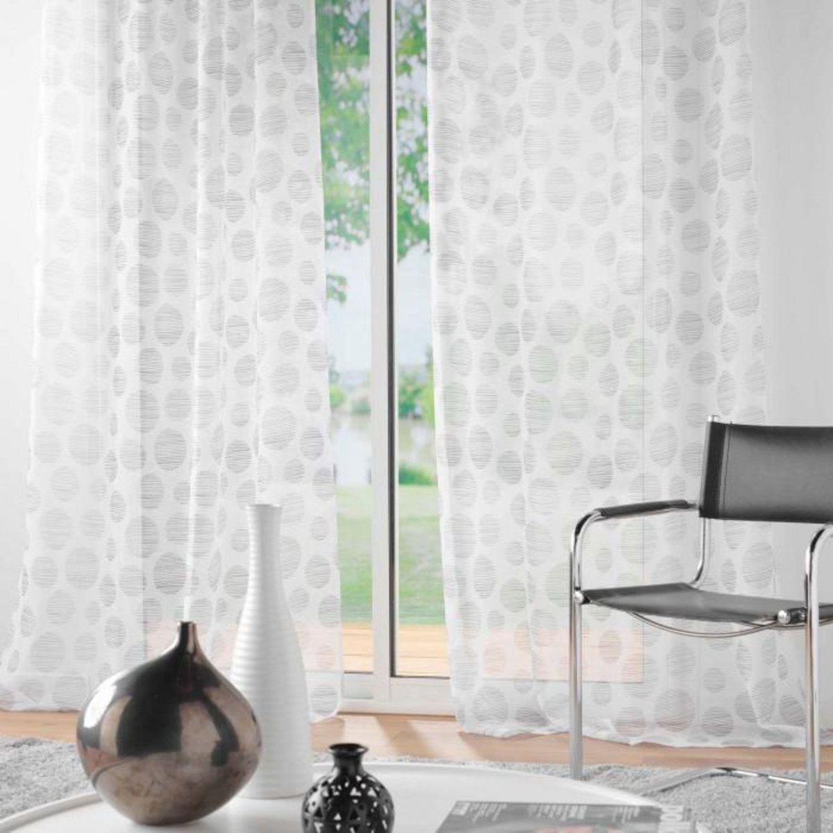 Paris Prix Rideau Voilage à Œillets  Lunile  137x240cm Gris