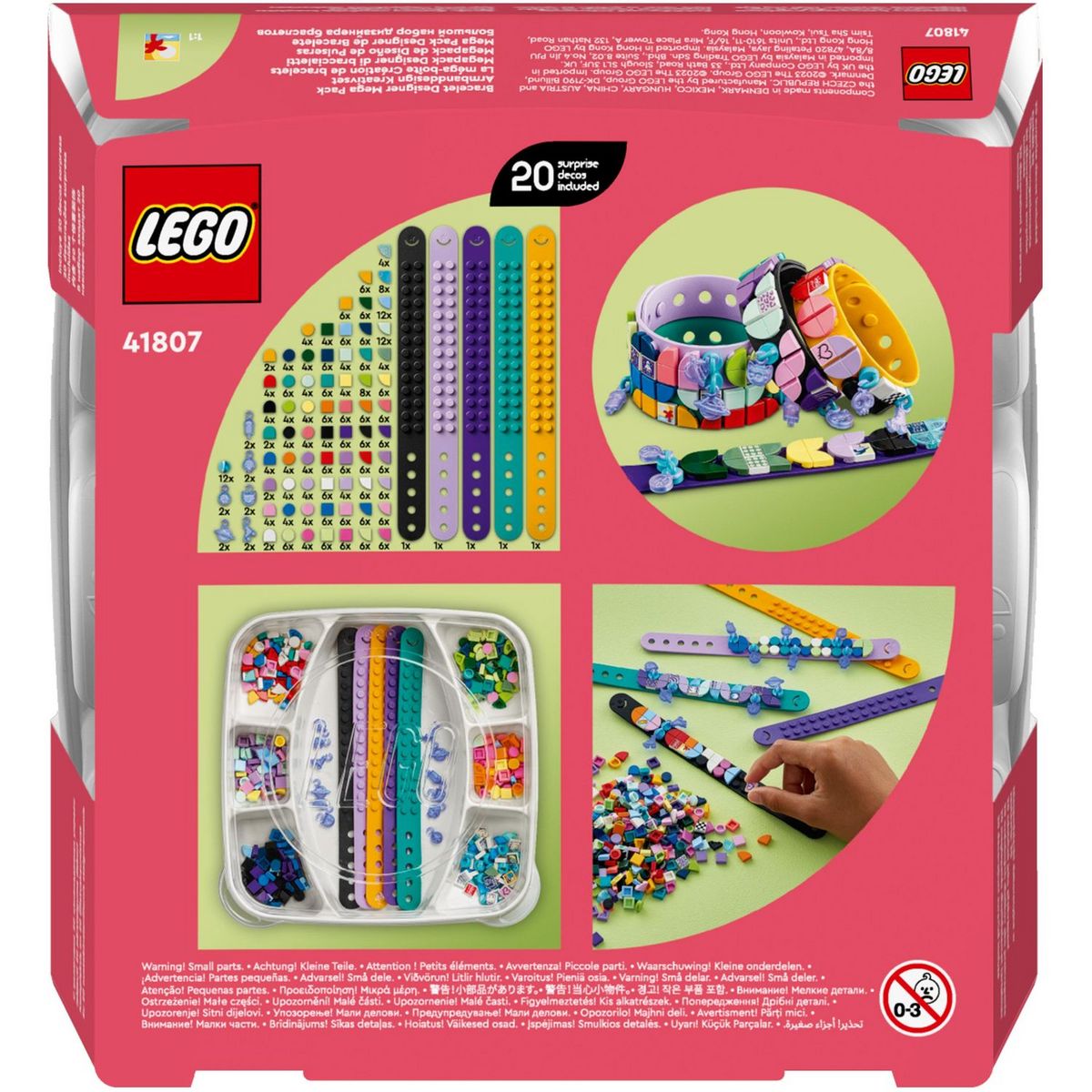 LEGO DOTS 41807 La méga boîte création de bracelets, Création Bijoux d'Amitié, Idée Cadeau