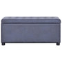 Voir la diapositive 2 : VIDAXL Pouf de rangement 87,5 cm Gris Similicuir daim