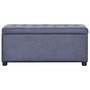 Voir la diapositive 2 : VIDAXL Pouf de rangement 87,5 cm Gris Similicuir daim