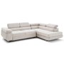 Voir la diapositive 2 : LISA DESIGN Zaria - canapé d'angle droit 5 places convertible avec coffre et têtières en velours côtelé grosses côtes