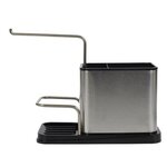 Paris Prix Porte Éponge & Brosse  Inox  22cm Argent & Noir