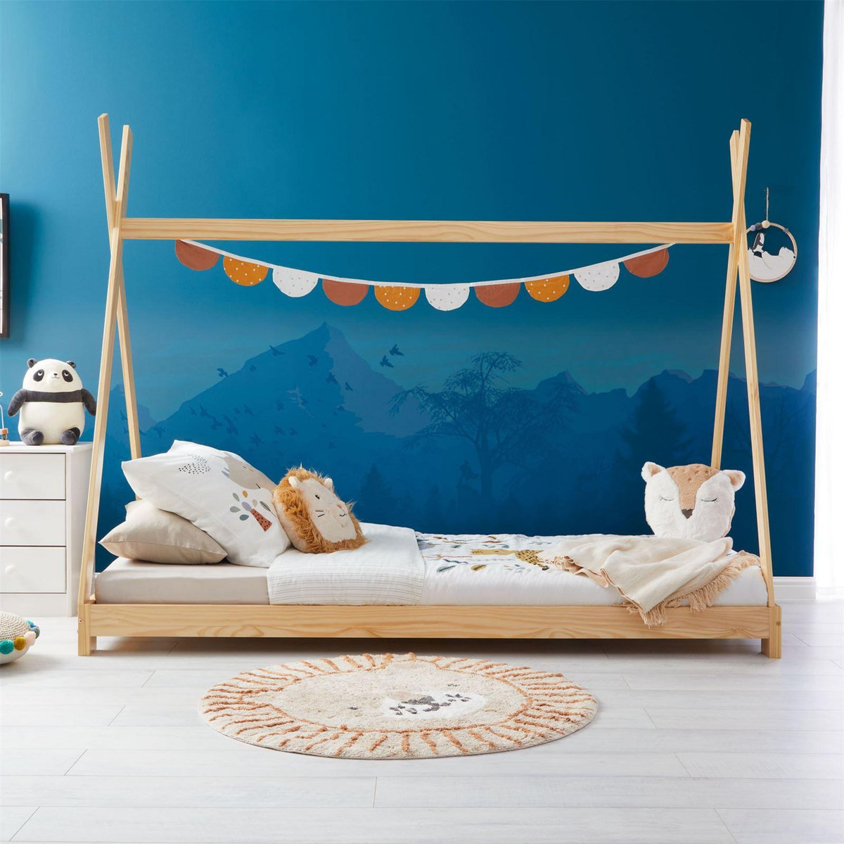 IDIMEX Lit enfant tipi ELIN, 90 x 190 cm en pin massif