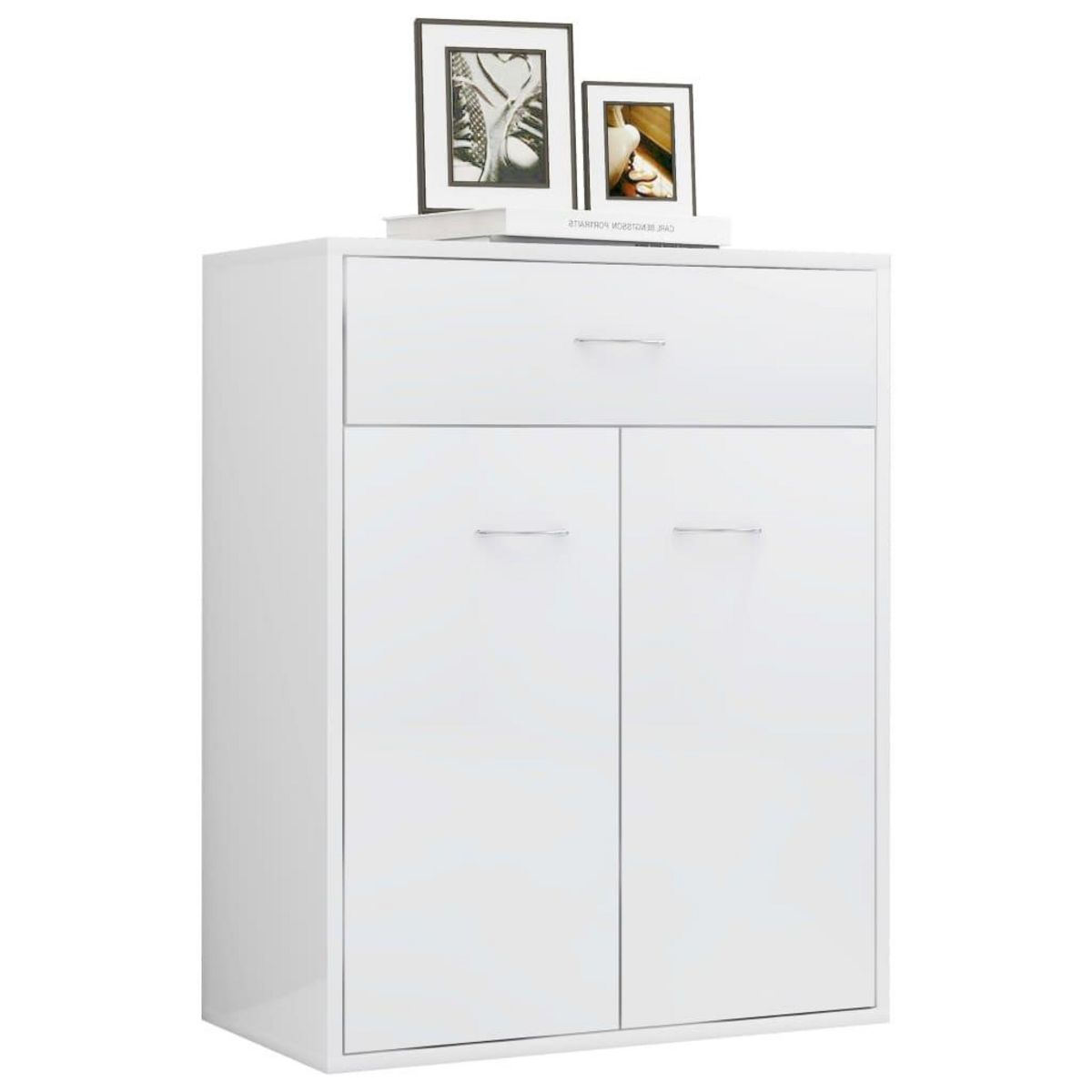 VIDAXL Buffet Blanc brillant 60x30x75 cm Bois d'ingenierie