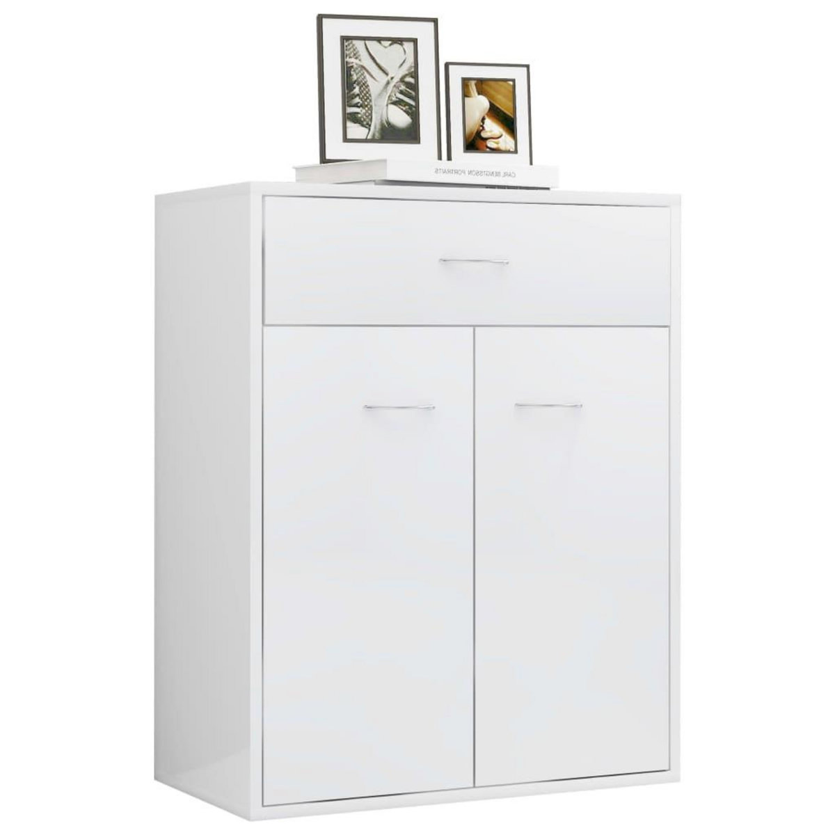 VIDAXL Buffet Blanc brillant 60x30x75 cm Bois d'ingenierie