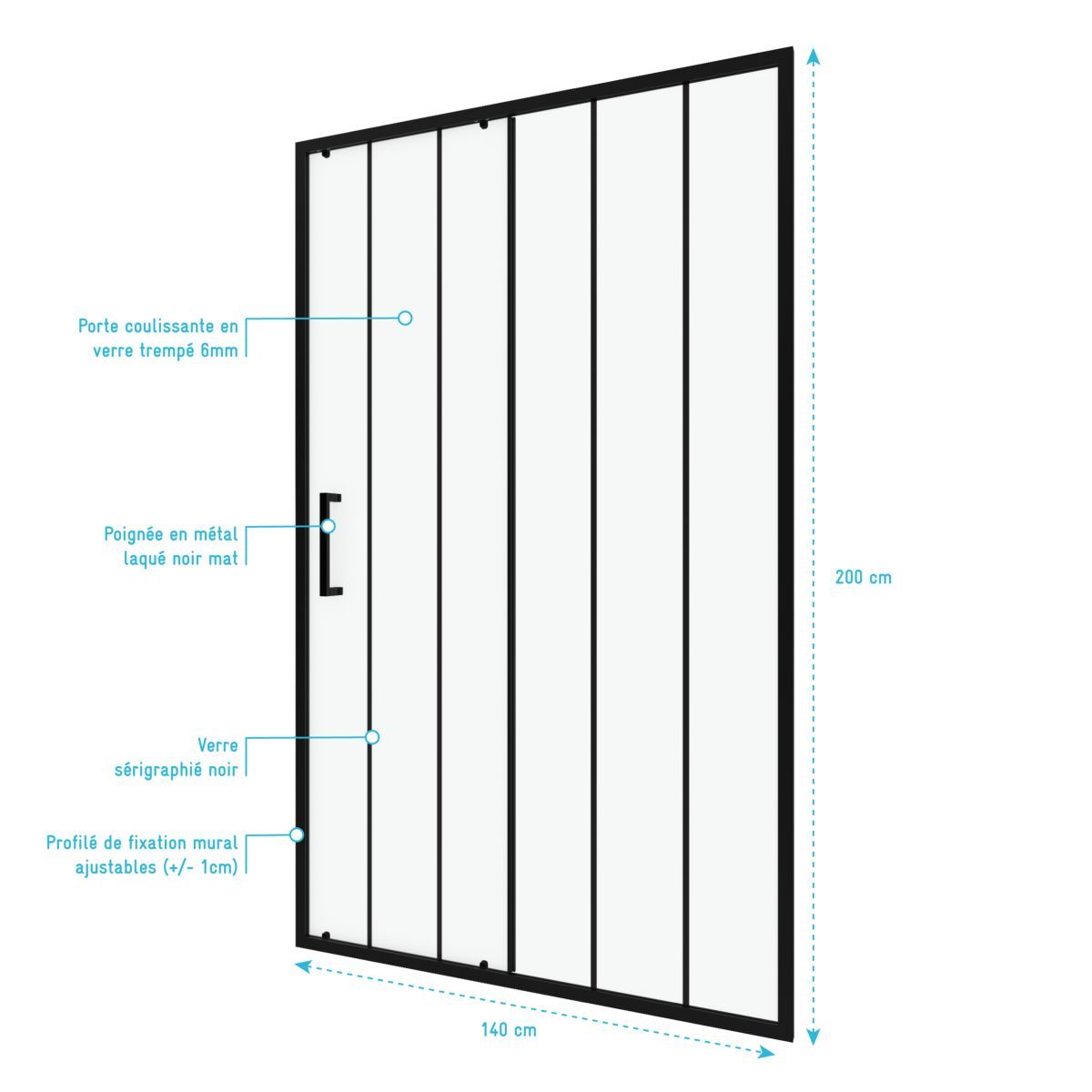 Paroi de douche FACTORX 140 COULISSANTE