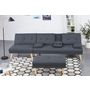 Voir la diapositive 3 : CONCEPT USINE Canapé scandinave convertible 5 places en tissu gris STOCKHOLM