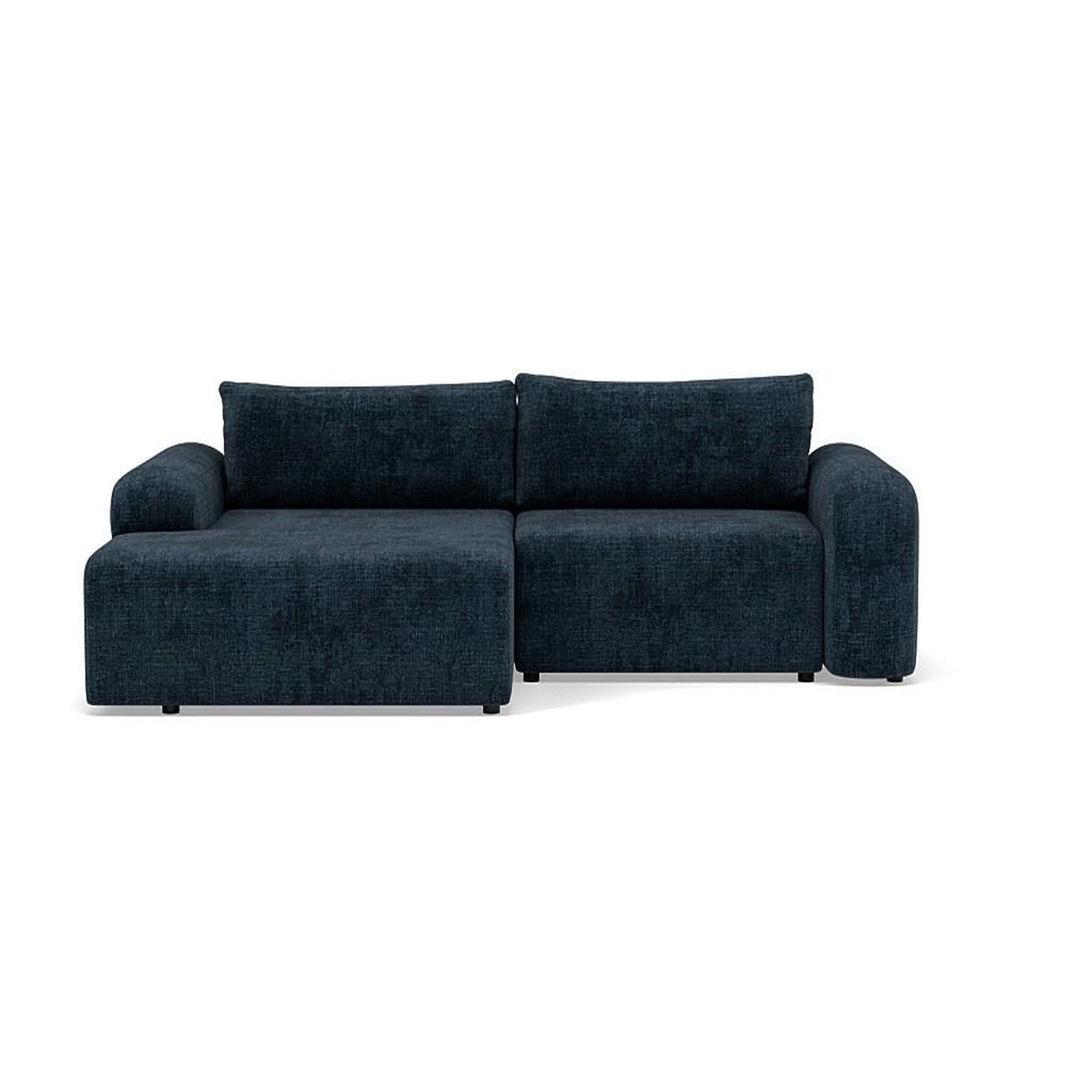 Voir la diapositive 1 : BEST MOBILIER Rebecca - canapé d'angle gauche 4 places convertible avec coffre en velours texturé