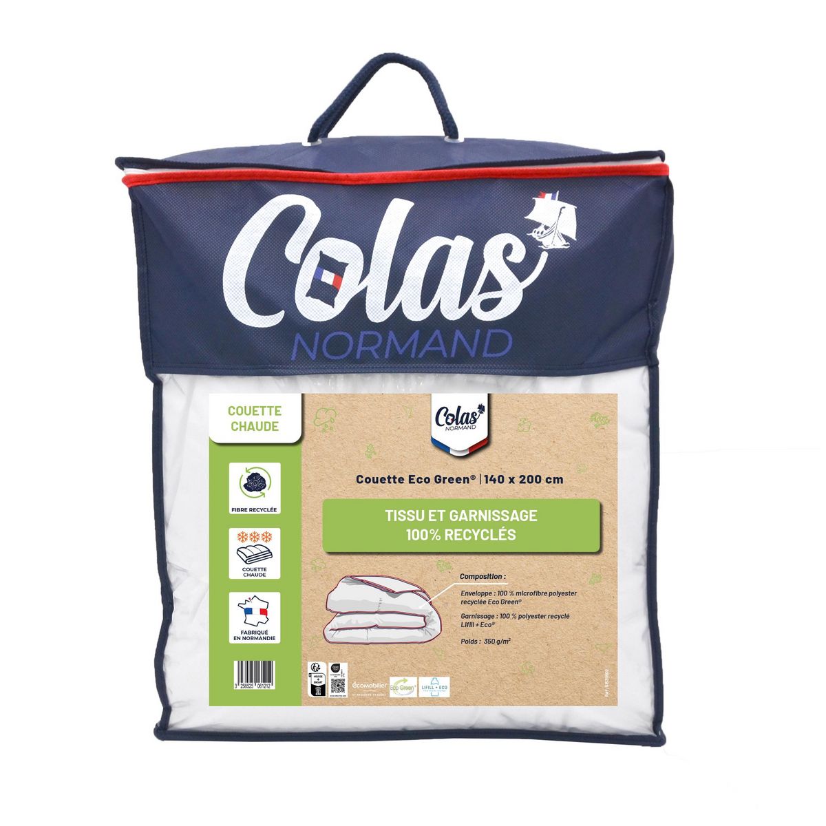 COLAS NORMAND Couette chaude en microfibre toucher doux ECOGREEN 
