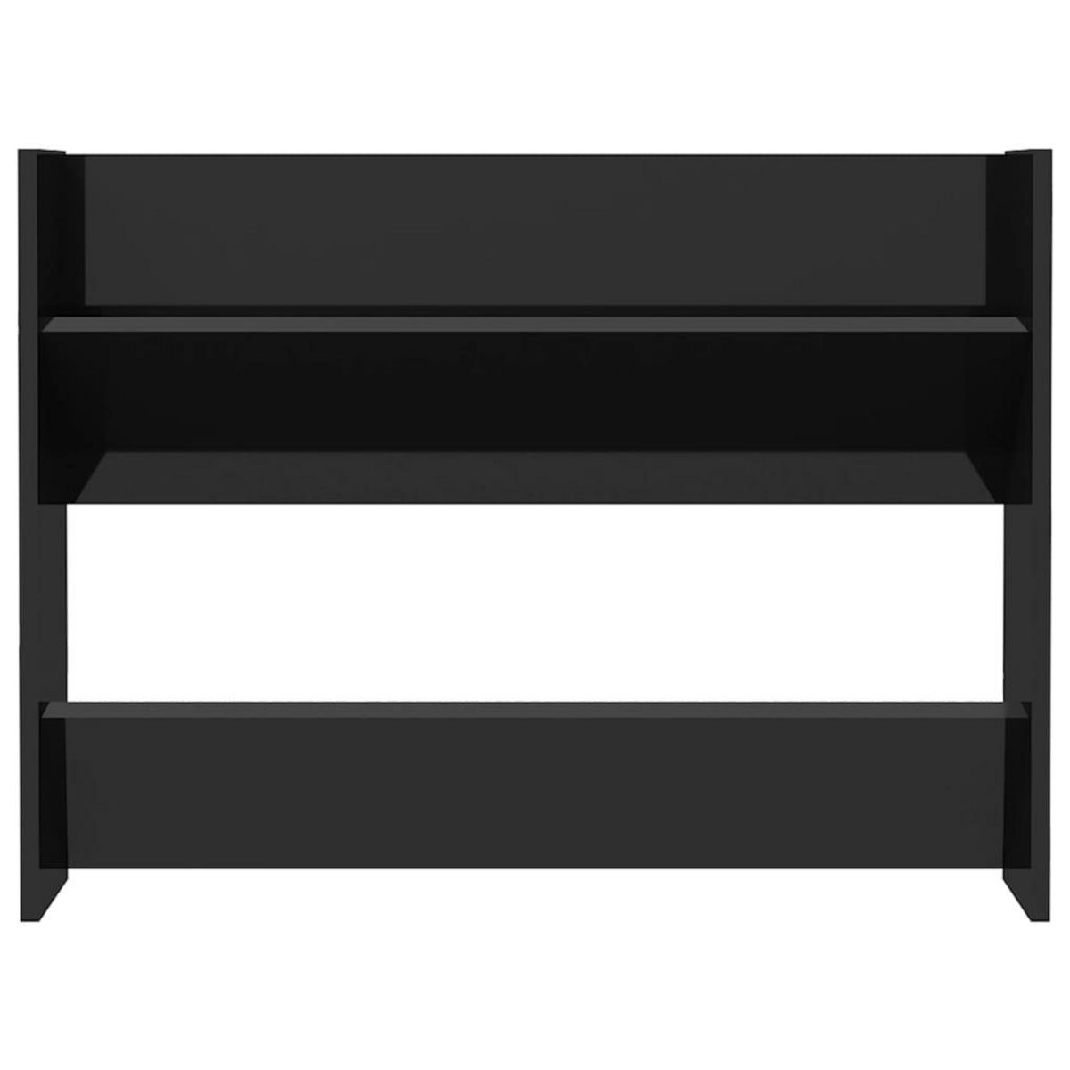 VIDAXL Armoire a chaussures murale noir brillant bois d'ingenierie