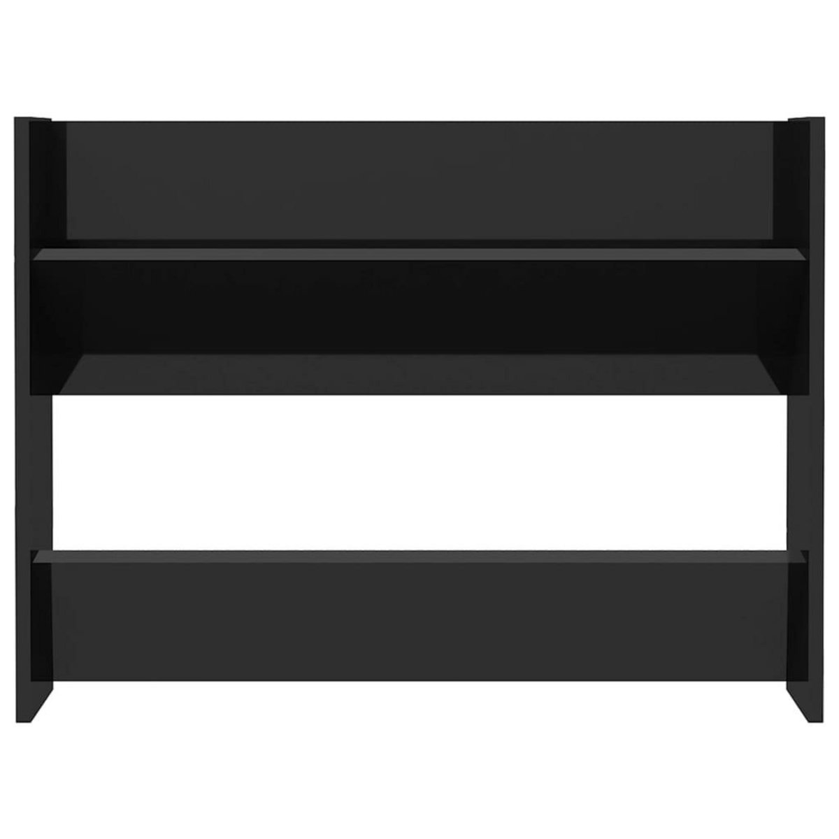 VIDAXL Armoire a chaussures murale noir brillant bois d'ingenierie