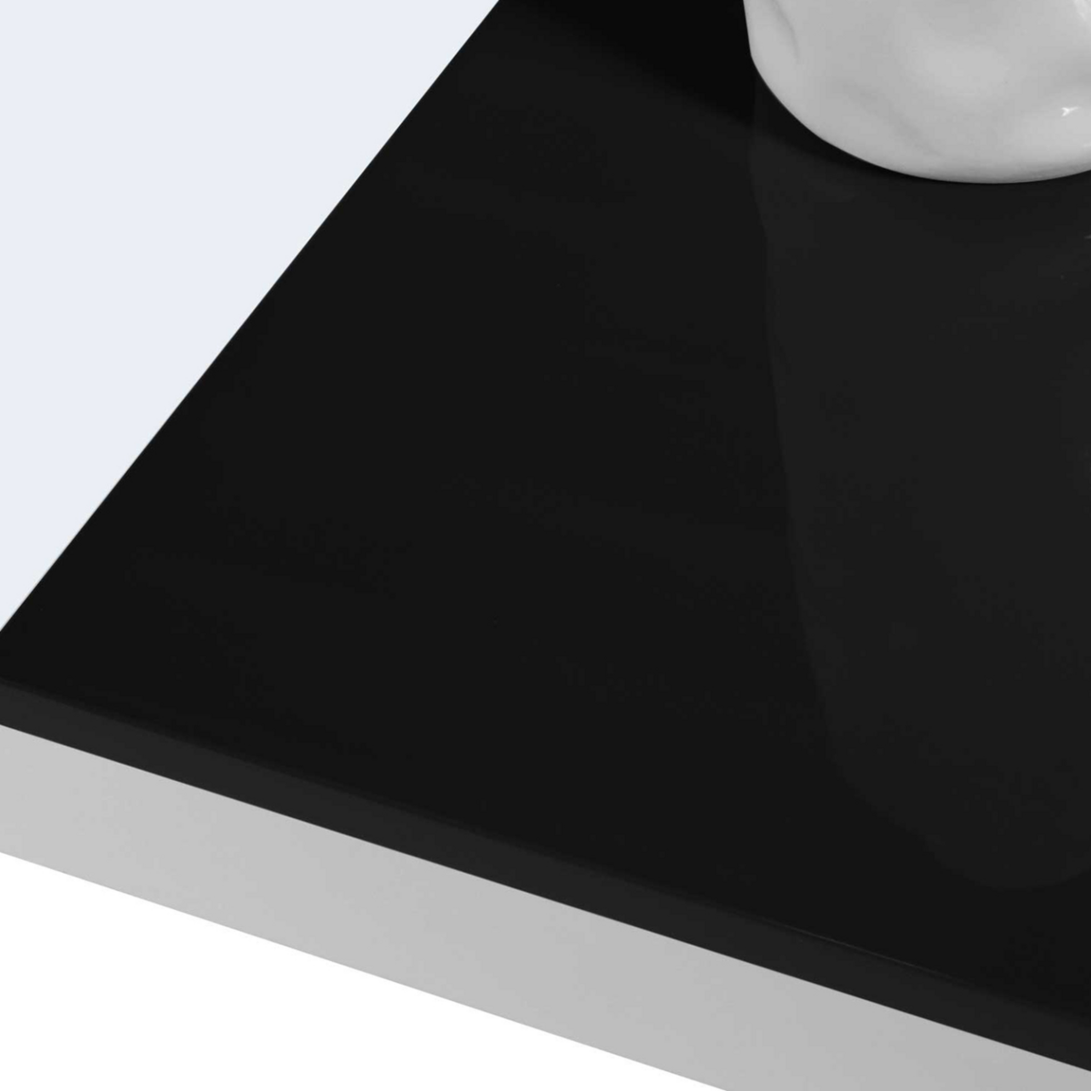 ID MARKET Table à manger rectangle GEORGIA 6 personnes blanche et noire 140 x 90 cm