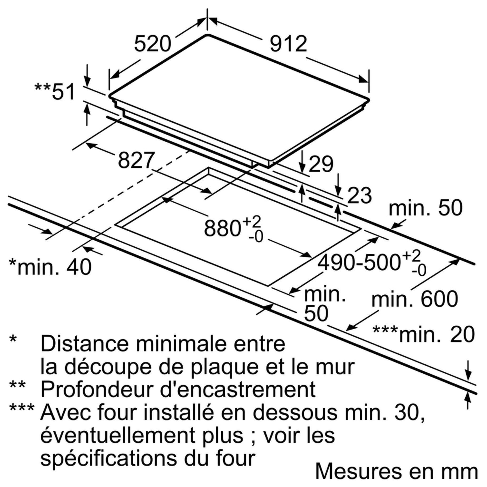 Voir la diapositive 5 : Siemens Table de cuisson à induction 90cm 5 feux 11100w flexinduction noir - ex975lvv1e