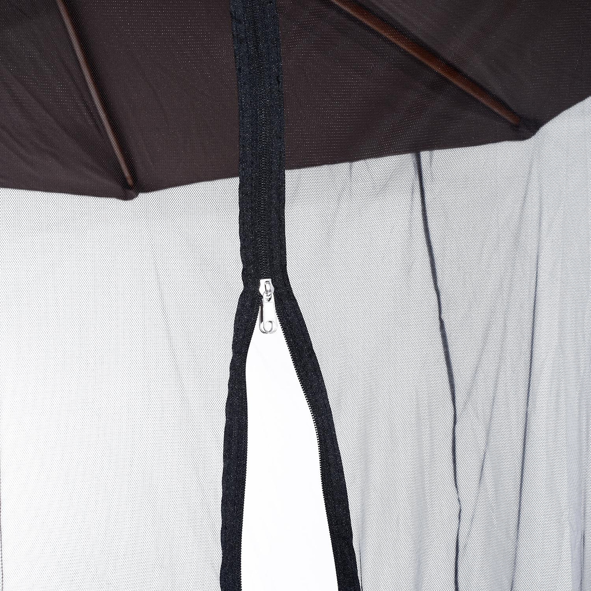 Voir la diapositive 5 : OUTSUNNY Moustiquaire cylindrique pour parasol 3 m diamètre avec fermeture éclair et lestage noir