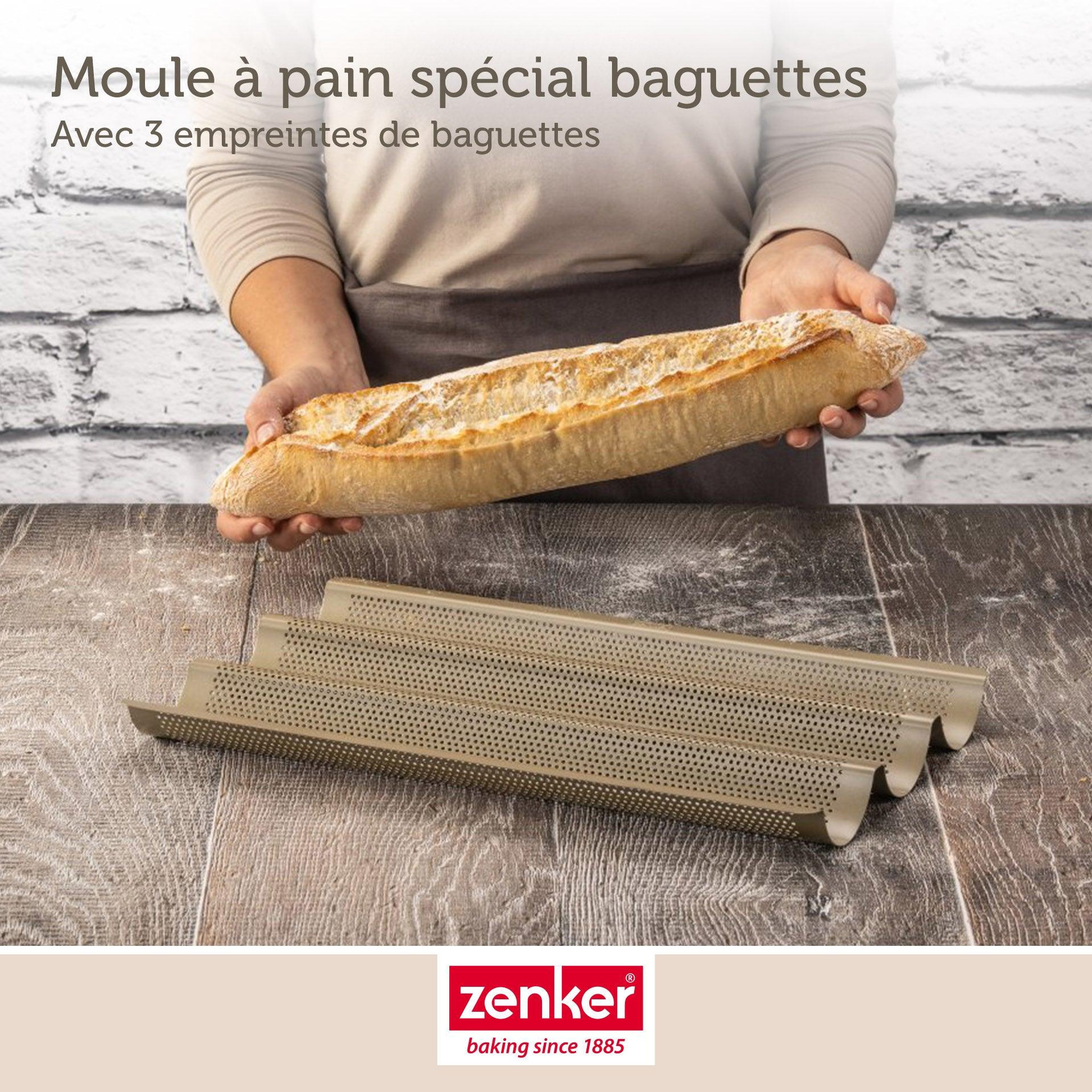 Voir la diapositive 4 : ZENKER Lot de 2 moules à gâteaux 38,5/24,6/3 cm en acier zenker mojave gold