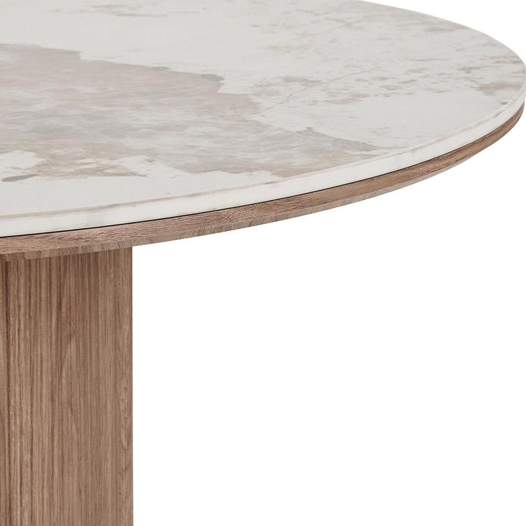 Voir la diapositive 4 : BEST MOBILIER Lysa - table à manger plateau effet marbre et pieds effets bois - 4 personnes
