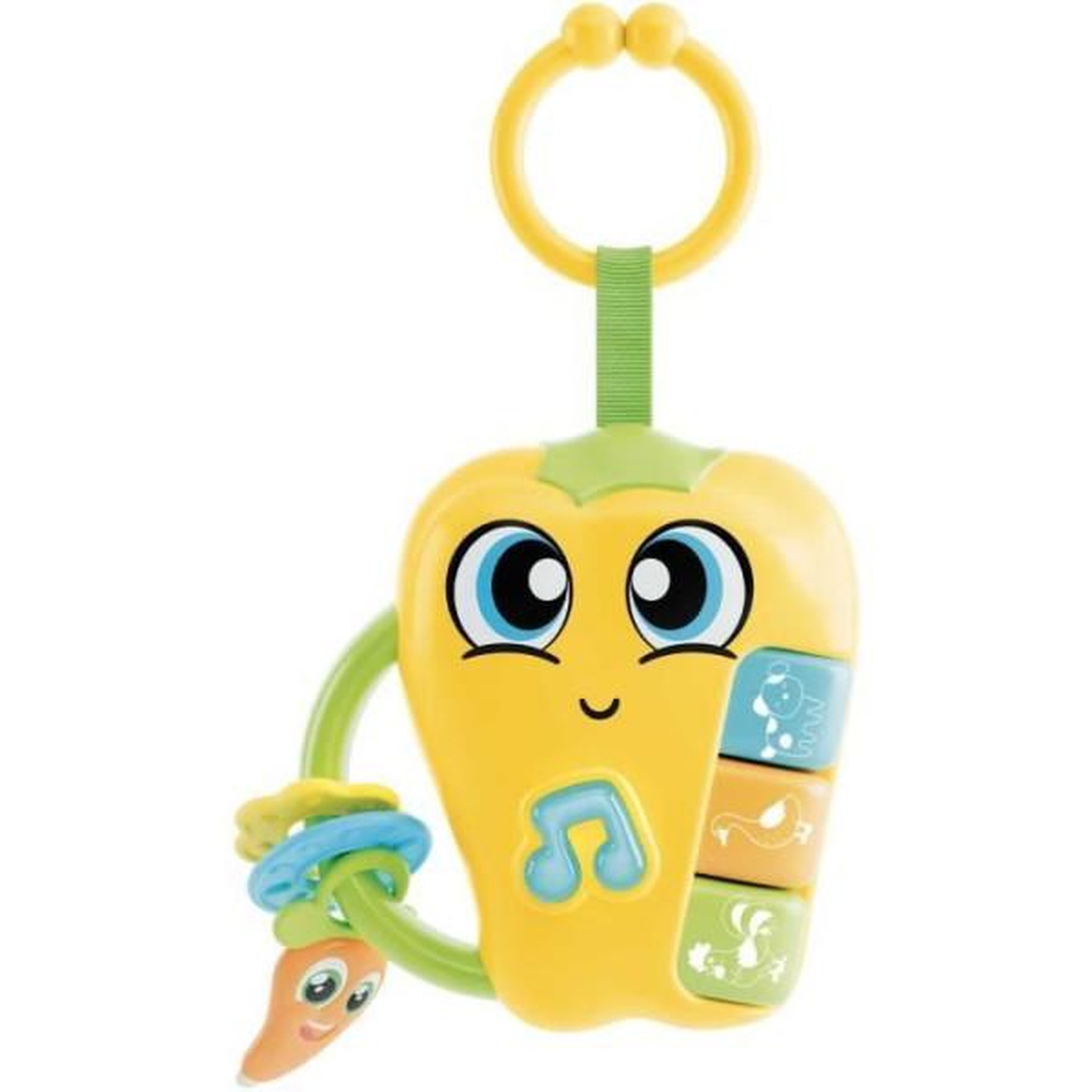 LISCIANI GIOCHI Pepper - Hochet électronique - CAROTINA BABY - Sons et mélodies joyeuses, Anneaux de dentition