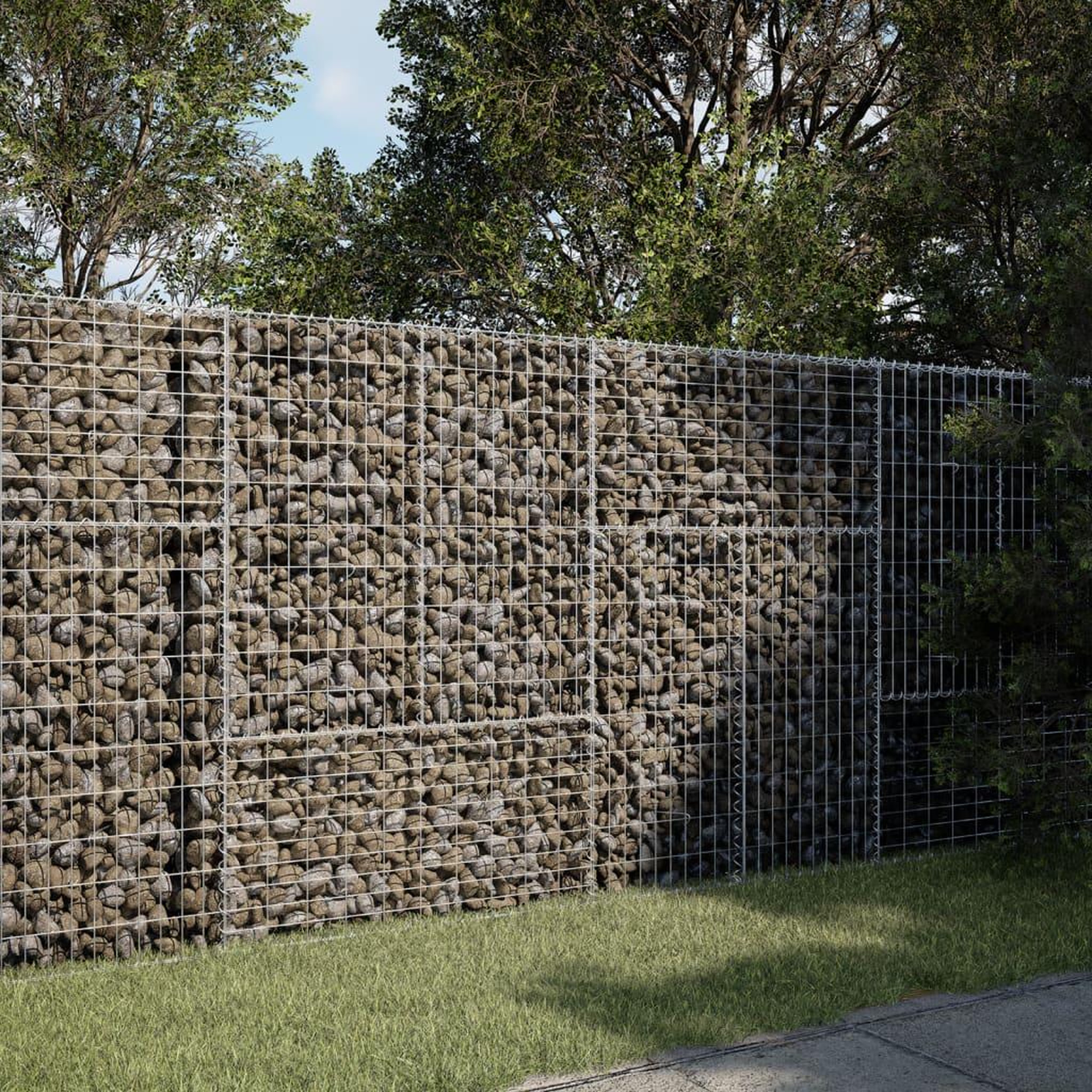 VIDAXL Panier gabion avec couvercle 200x50x150 cm fer galvanise
