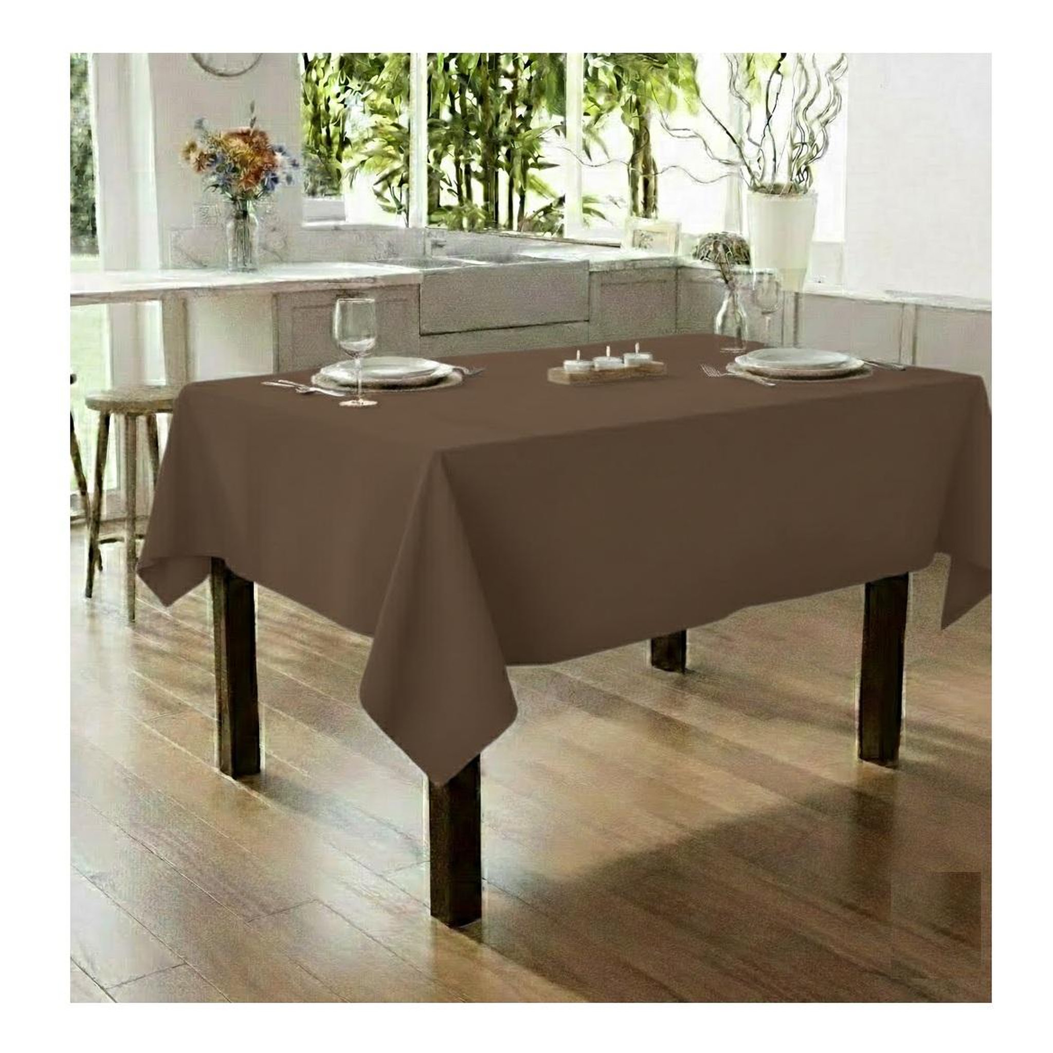 Voir la diapositive 2 : Eden Nappe en polyester finition ourlet nels
