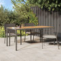 Voir la diapositive 1 : VIDAXL Table de jardin 190x90x75 cm Resine tressee/bois d'acacia Gris