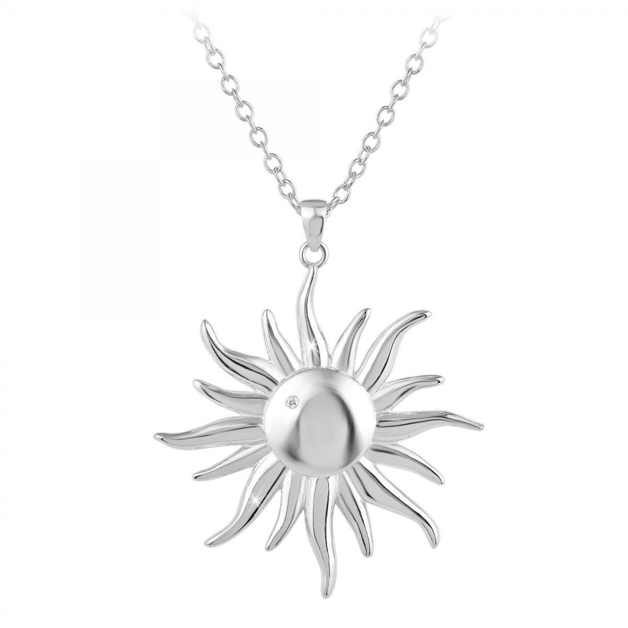 SC CRYSTAL Collier soleil par SC Crystal orné d'un véritable diamant blanc