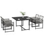 Voir la diapositive 1 : OUTSUNNY Ensemble salon de jardin design Acapulco encastrable 4 places 5 pièces noir gris