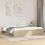 VIDAXL Cadre de lit sans matelas chene sonoma 200x200 cm