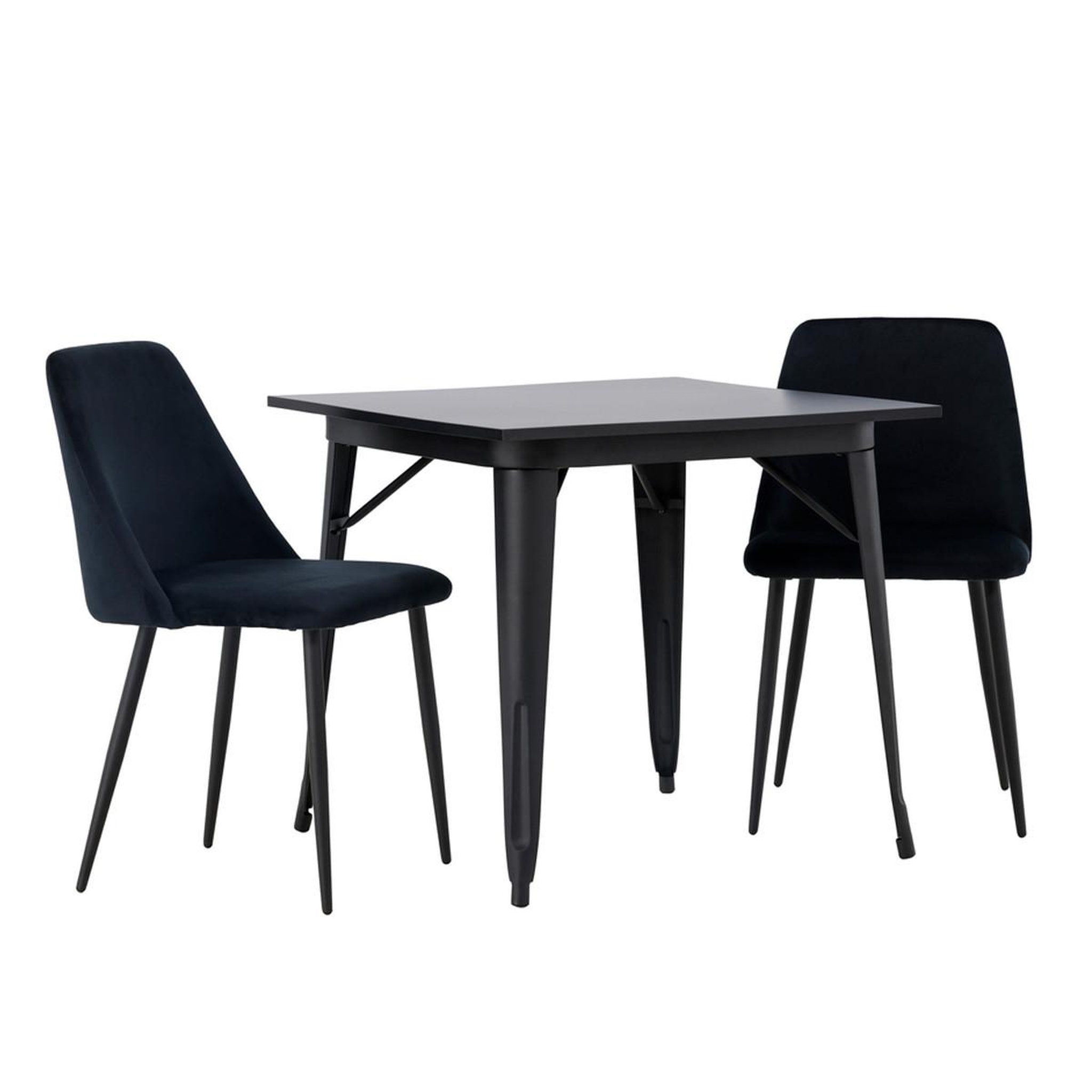 Paris Prix Ensemble table à manger & 2 chaises  tempe & night  80cm noir